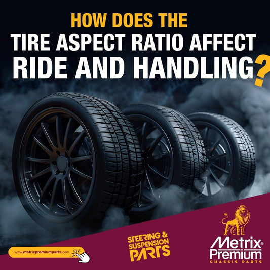 How does the tire aspect ratio affect ride and handling?