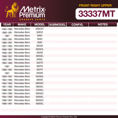 Metrix Premium Front Right Upper Control Arm and Ball Joint Assembly 33337MT OEM fit spare parts