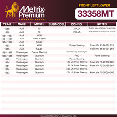 Metrix Premium Chassis Parts Front Left Lower Ball Joint 33358MT OEM fit auto parts