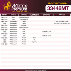 Metrix Premium Front Left Outer Tie Rod End 33448MT OEM fit spare parts