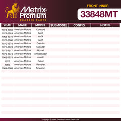 Metrix Premium Chassis Parts Front Inner Steering Drag Link 33848MT OEM fit auto parts
