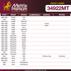Metrix Premium Chassis Parts Front Lower Ball Joint 34922MT OEM fit auto parts