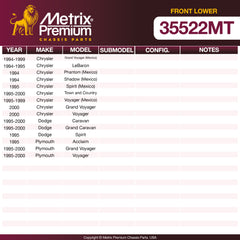 Metrix Premium Chassis Parts Front Lower Ball Joint 35522MT OEM fit auto parts