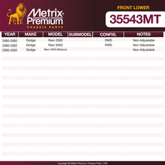 Metrix Premium Front Lower Ball Joint 35543MT OEM fit spare parts