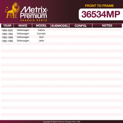 Metrix Premium Chassis Parts Front To Frame Stabilizer Bar Bushing Kit 36534MP OEM fit auto parts