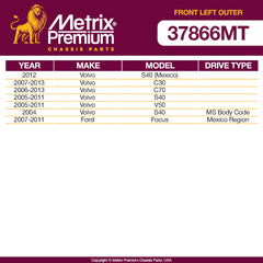 Metrix Premium Front Left Outer Tie Rod End 37866MT OEM fit auto parts fitment compability