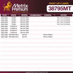 Metrix Premium Chassis Parts Front Left Lower Control Arm And Ball Joint Assembly 38795MT OEM fit auto parts