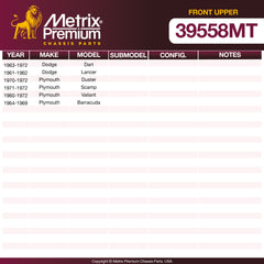 Metrix Premium Chassis Parts Front Upper Ball Joint 39558MT OEM fit auto parts