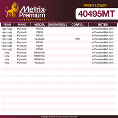 Metrix Premium Chassis Parts Front Lower Ball Joint 40495MT aftermarket car parts