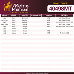 Metrix Premium Chassis Parts Front Lower Ball Joint 40498MT OEM fit auto parts
