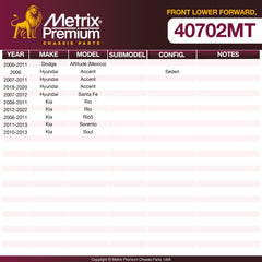 Metrix Premium Chassis Parts Front Lower Forward Control Arm Bushing 40702MT aftermarket car parts