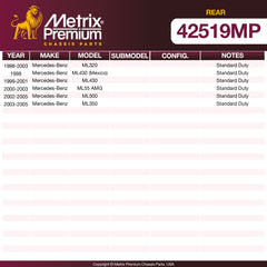 Metrix Premium Chassis Parts Rear Stabilizer Bar Link Kit 42519MP OEM fit auto parts