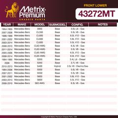 Metrix Premium Chassis Parts Front Lower Control Arm Bushing 43272MT aftermarket car parts