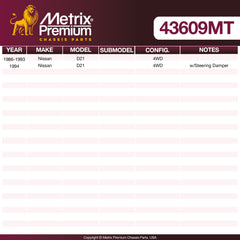Metrix Premium Chassis Parts Center Link 43609MT aftermarket car parts