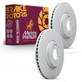 Metrix Premium Chassis Parts - 12.58 inch (319.6mm) 2 PC Front Coated Vented Disc Brake Rotor Fits 2003-2004 Nissan Murano, 2004 Nissan Maxima, 2005 Altima, Replacement 09.B266.10, Made in Europe