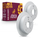 Metrix Premium Chassis Parts - 11.18 inch (284mm) 2 PC Rear Coated Solid Brake Rotor Fits 2001-2006 Hyundai Santa Fe, 2005-2015 Hyundai Tucson, 2005-2016 Kia Sportage