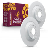Metrix Premium Chassis Parts - 11.92 inch (302.75mm) 2 PC Rear Coated Solid Disc Brake Rotor Fits 2013-2022 Mazda CX-5, 2020-2022 Mazda CX-30, 2022 MX-30 EV Replacement 08.C425.11, Made in Europe