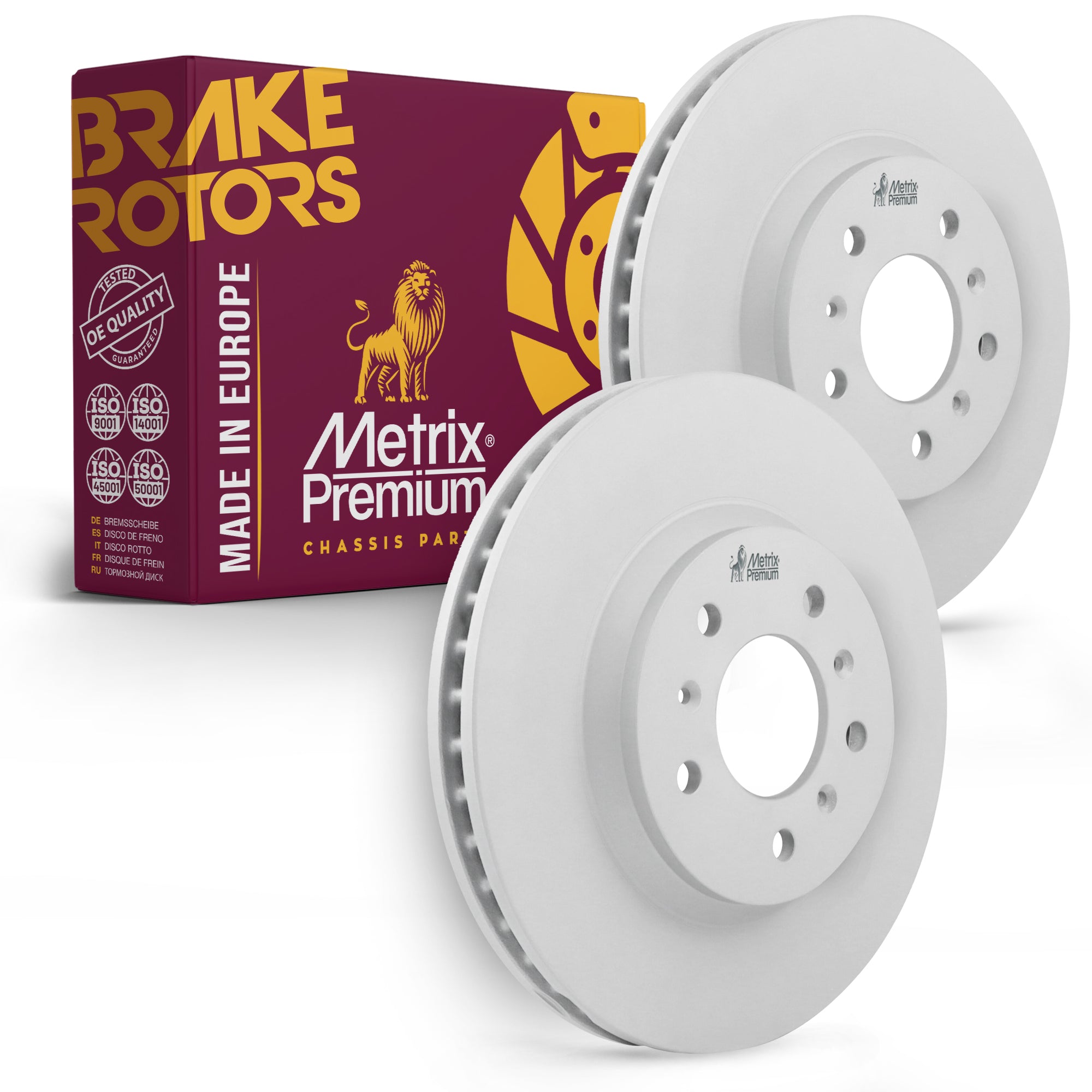 Metrix Premium Chassis Parts - 11.93 inch (303mm) 2 PC Front Coated Vented Disc Brake Rotor Fits 2006-2007 Chevrolet Monte Carlo, 2006-2011 Buick Lucerne, 2006-2013 Impala, 2014-2016 Impala Limited