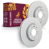 Metrix Premium Chassis Parts - 11.81 inch (300mm) 2 PC Front Coated Vented Disc Brake Rotor Fits Kia Optima, Hyundai Tucson, Hyundai Sonata, Kia Sportage, Replacement 09.A532.11, Made in Europe