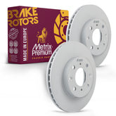 Metrix Premium Chassis Parts - 9.44 inch (239.7mm) 2 PC Front Coated Vented Brake Rotor Fits 1990-2000 Honda Civic, 1990-1991 Honda CRX, 1993-1997 Civic del Sol, 09.5285.75, Made in Europe