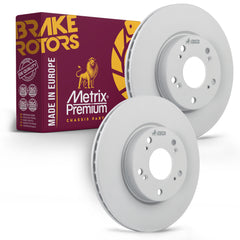 Metrix Premium Chassis Parts - 11.1 inch (282mm) 2 PC Front Coated Vented Brake Rotor Fits 2012-2015 Honda Civic, 2013 Acura ILX, Replacement 09.7932.14, Made in Europe