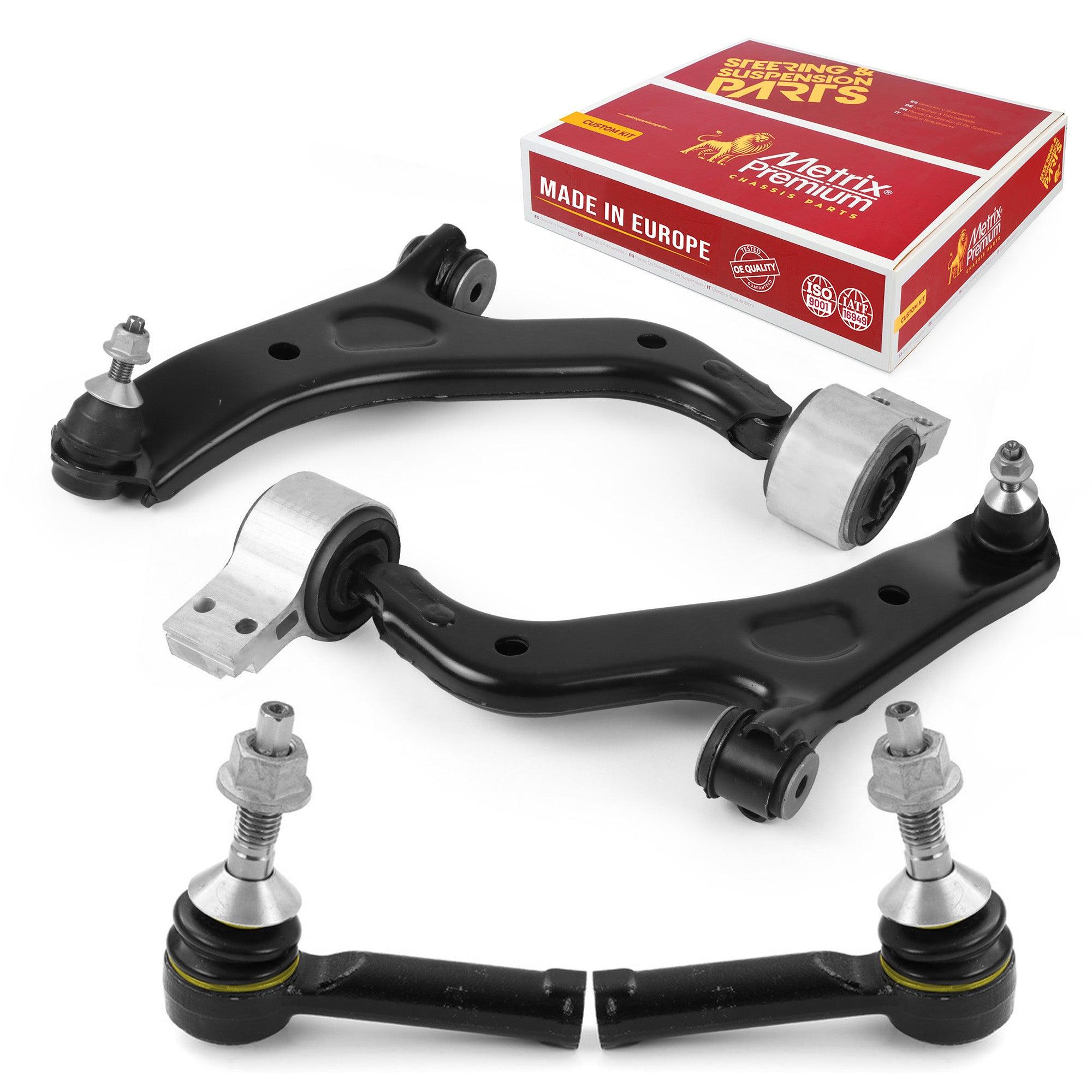 Metrix Premium 4 PCS - 2 Lower Control Arm and 2 Outer Tie Rod End Kit 97138MT Suspension OEM fit Spare Parts