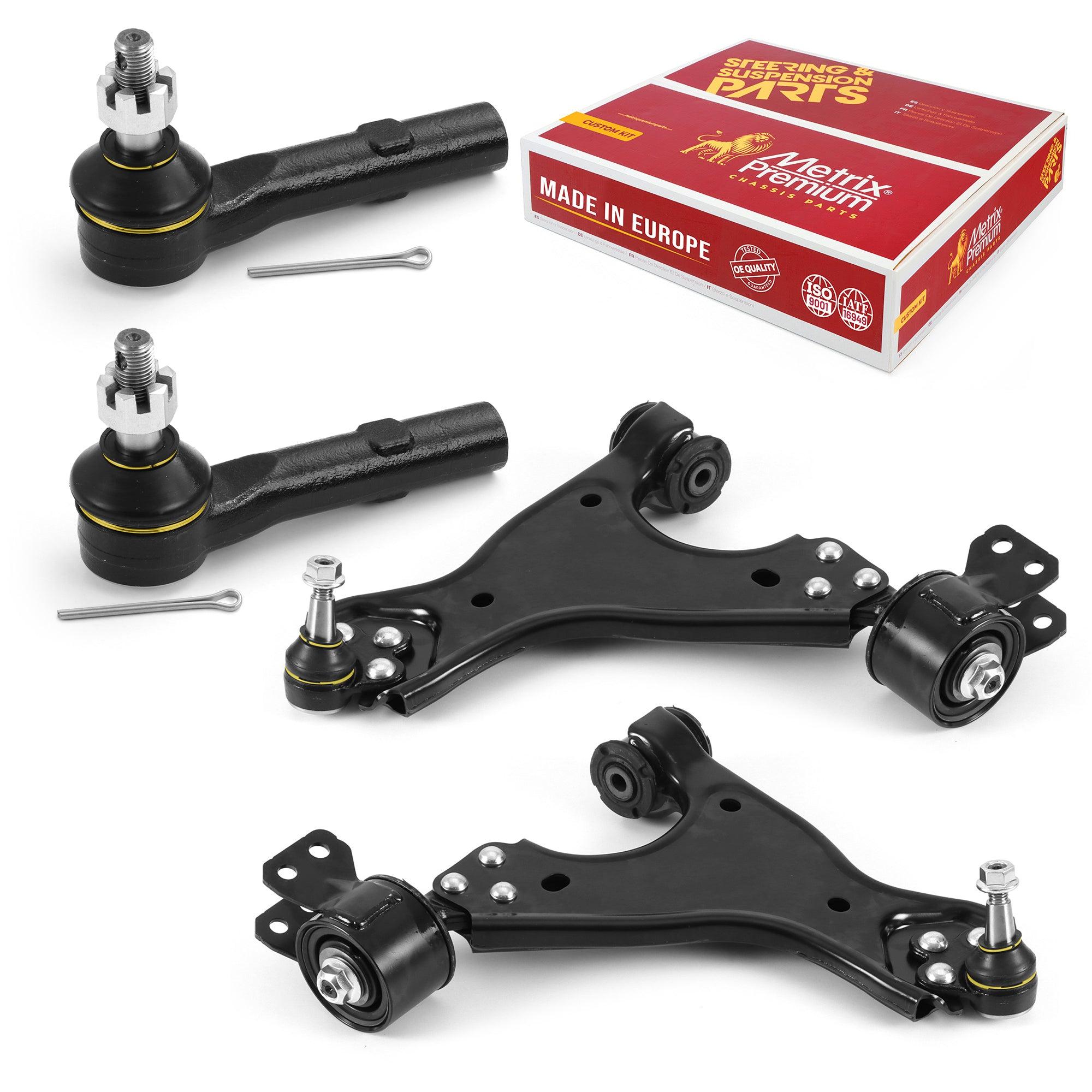 Metrix Premium 4 PCS - 2 Lower Control Arm and 2 Outer Tie Rod End Kit 97173MT Suspension OEM fit Spare Parts