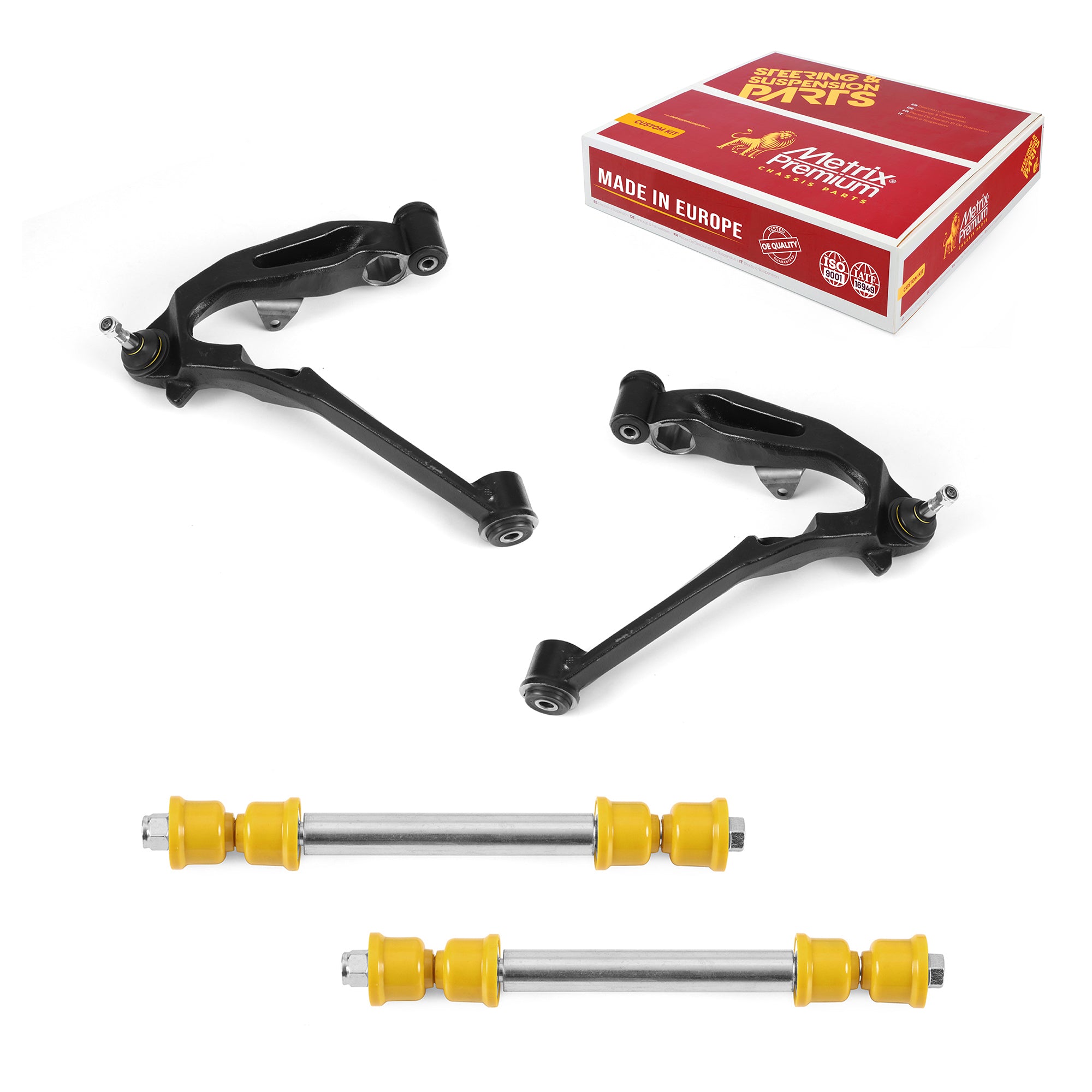 Metrix Premium 4 PC Front Lower Control Arm and Front Stabilizer Bar Link Kit 97543MT OEM fit auto parts