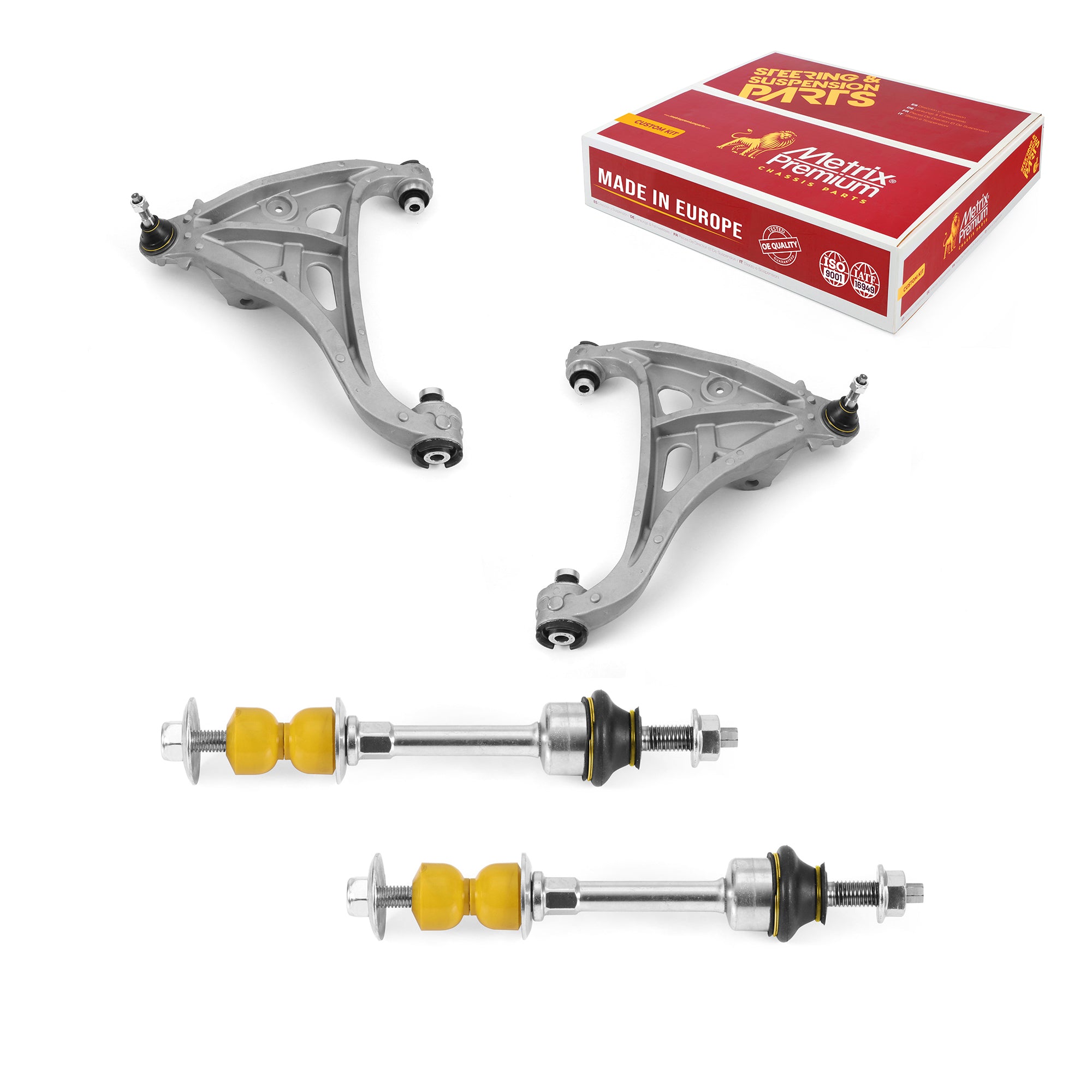 Metrix Premium 4 PC Front Lower Control Arm and Front Stabilizer Bar Link Kit 97546MT OEM fit auto parts