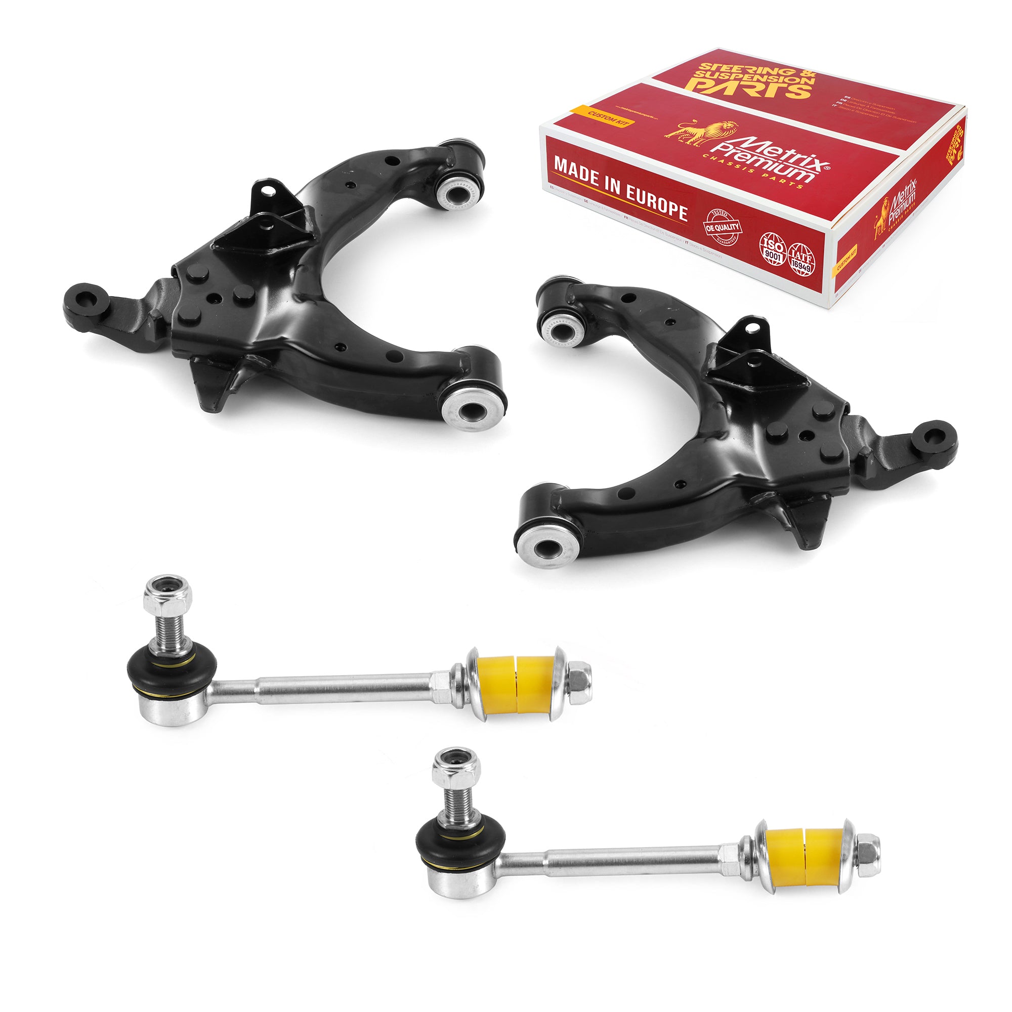 Metrix Premium 4 PC Front Lower Control Arm and Front Stabilizer Bar Link Kit 97549MT OEM fit auto parts