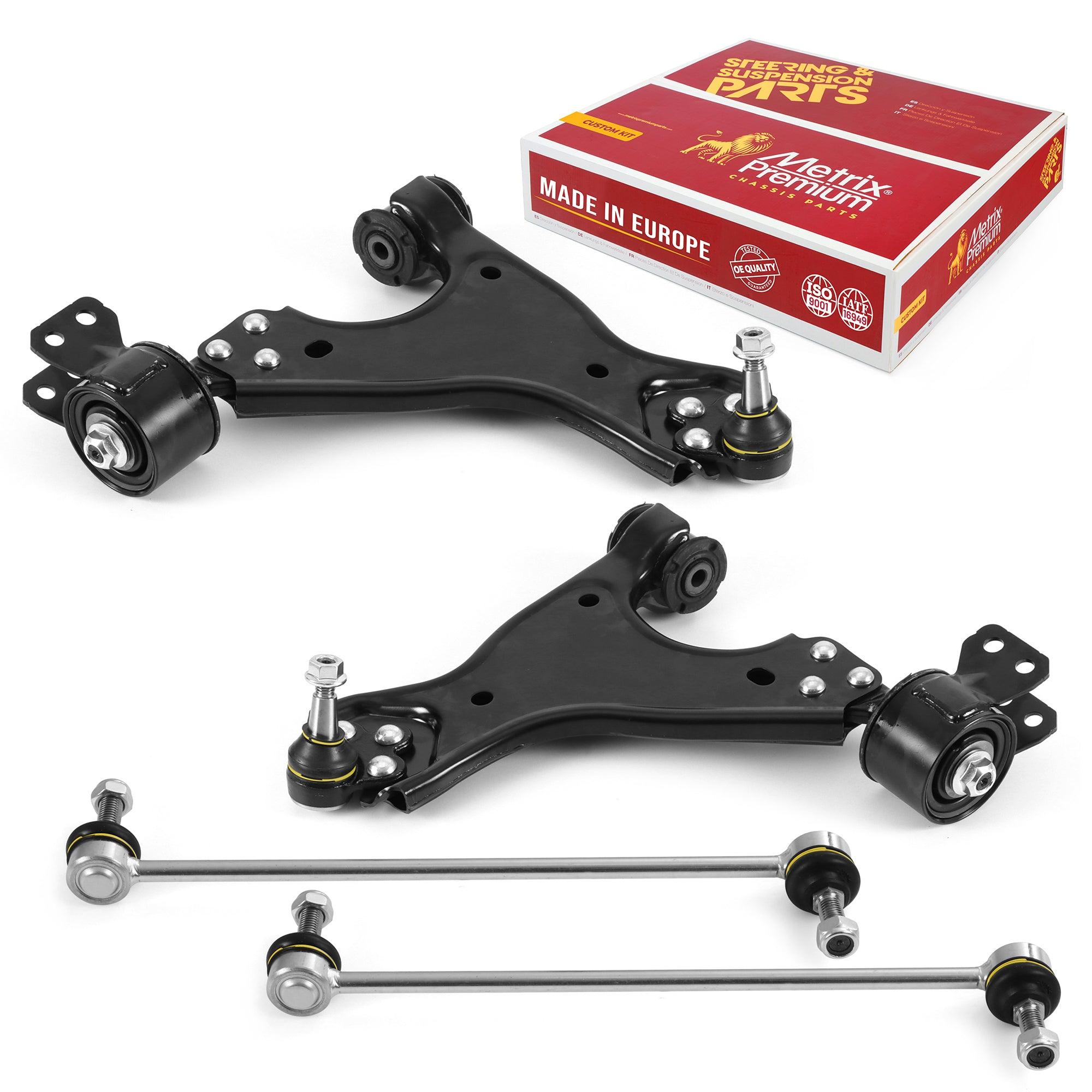 Metrix Premium 4 PC Front Lower Control Arm and Front Stabilizer Bar Link Kit 97678MT Suspension OEM fit Spare Parts