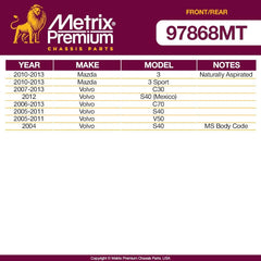 Metrix Premium 4 PC Front Stabilizer Bar Link and Rear Stabilizer Bar Link Kit 97868MT fitment