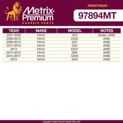 Metrix Premium 4 PC Front Stabilizer Bar Link and Rear Stabilizer Bar Link Kit 97894MT fitment