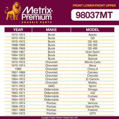 Metrix Premium 4 PC Front Upper Ball Joint and Front Lower Ball Joint Kit 98037MT fitment