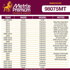 Metrix Premium 4 PC Inner Tie Rod End and Outer Tie Rod End Kit 98075MT fitment