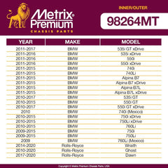 Metrix Premium 4 PC Inner Tie Rod End and Outer Tie Rod End Kit 98264MT OEM fit