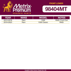 Metrix Premium 2 PC Front Ball Joint Kit 98404MT fitment