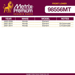 Metrix Premium 2 PC Front Ball Joint Kit 98556MT fitment