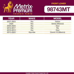 Metrix Premium 2 PC Front Lower Ball Joint Kit 98743MT fitment