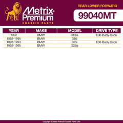Metrix Premium 2 PC Rear Lower Forward Control Arm Kit 99040MT OEM fit