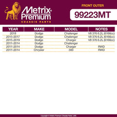 Metrix Premium 2 PC Front Tie Rod End Kit 99223MT fitment
