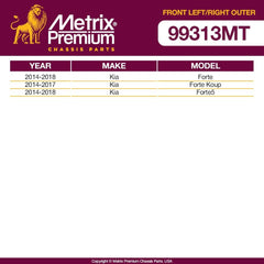 Metrix Premium 2 PC Front Left Outer and Front Right Outer Tie Rod End Kit 99313MT fitment