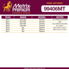Metrix Premium 2 PC Front Right and Front Left Stabilizer Bar Link Kit 99406MT fitment