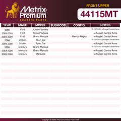 Metrix Premium Chassis Parts Front Upper Ball Joint 44115MT OEM fit auto parts