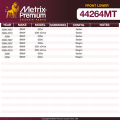 Metrix Premium Chassis Parts Front Lower Control Arm Bushing 44264MT aftermarket car parts