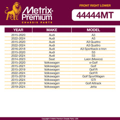 Metrix Premium Front Right Lower Control Arm 44444MT AUDI, VOLKSWAGEN, SEAT OE fit spare parts OEM fit auto parts