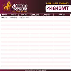 Metrix Premium Chassis Parts Rear Upper Forward Control Arm Bushing 44845MT aftermarket car parts