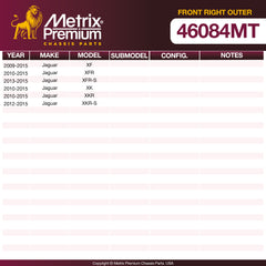 Metrix Premium Chassis Parts Front Right Outer Tie Rod End 46084MT OEM fit auto parts