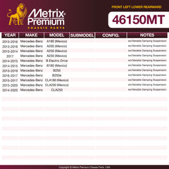 Metrix Premium Front Left Lower Rearward Axle Support Bushing 46150MT OEM fit spare parts