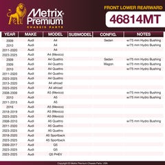 Metrix Premium Front Lower Rearward Control Arm Bushing 46814MT OEM fit spare parts